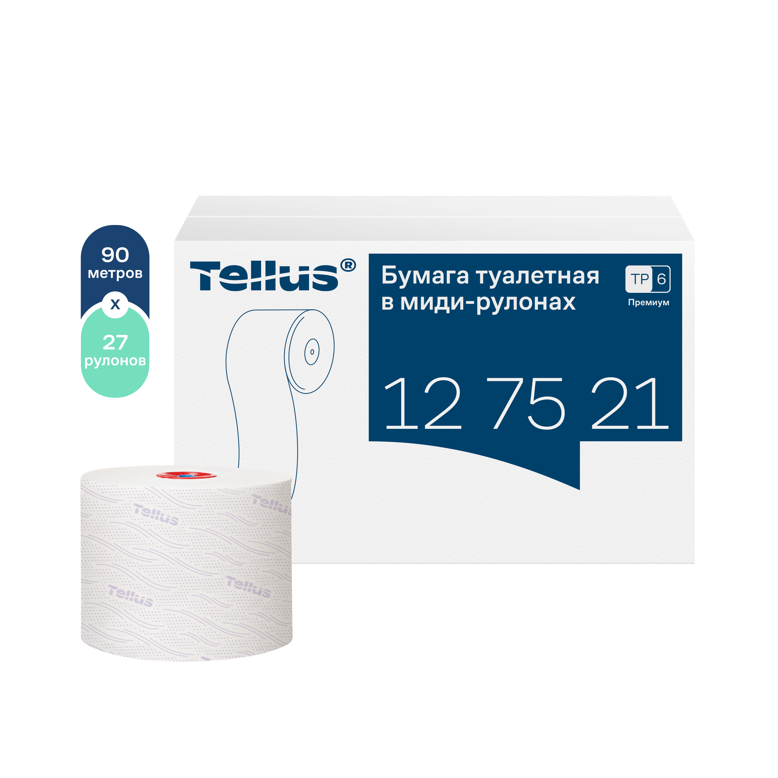 Tellus бумага туалетная в миди-рулонах