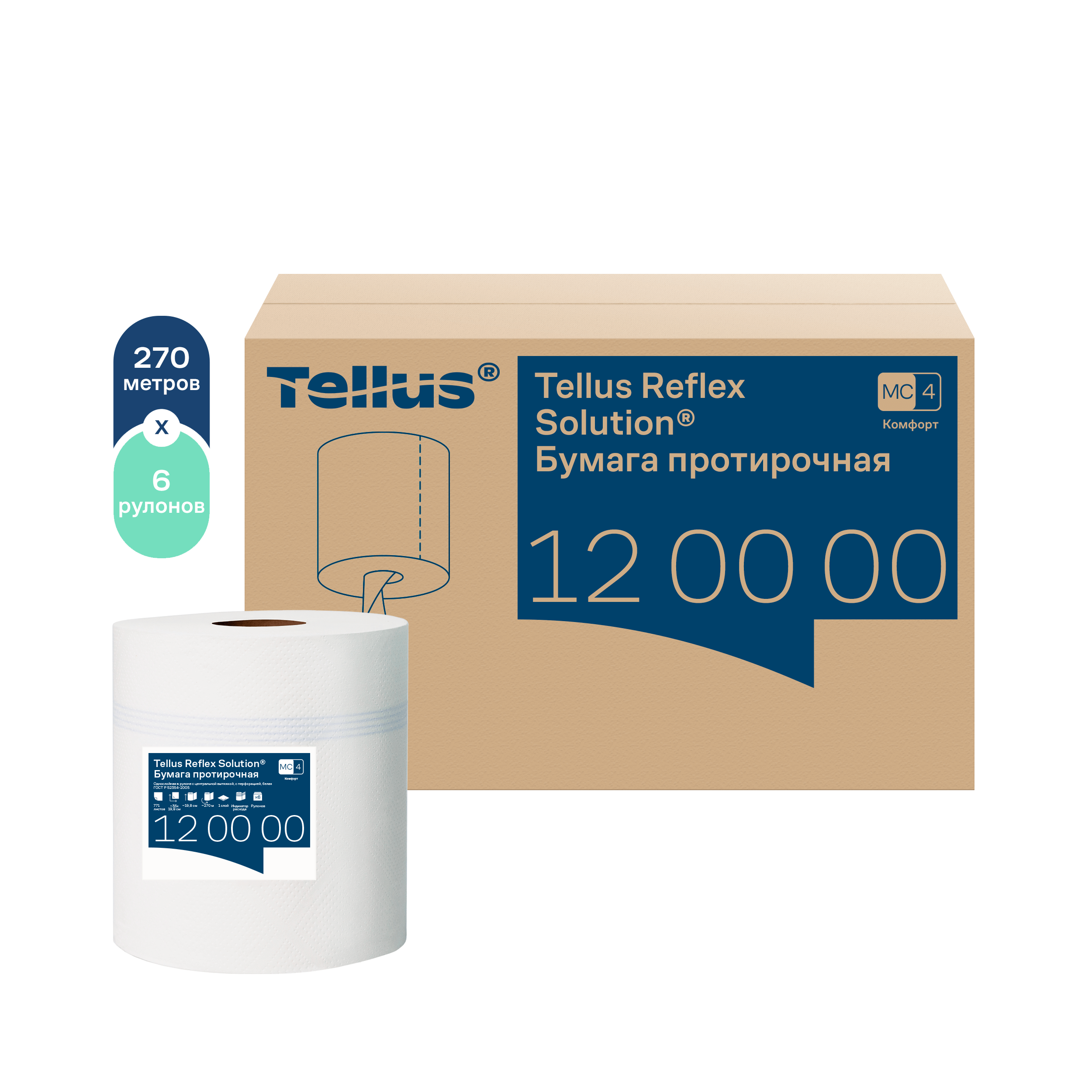 Tellus Reflex Solution® бумага протирочная