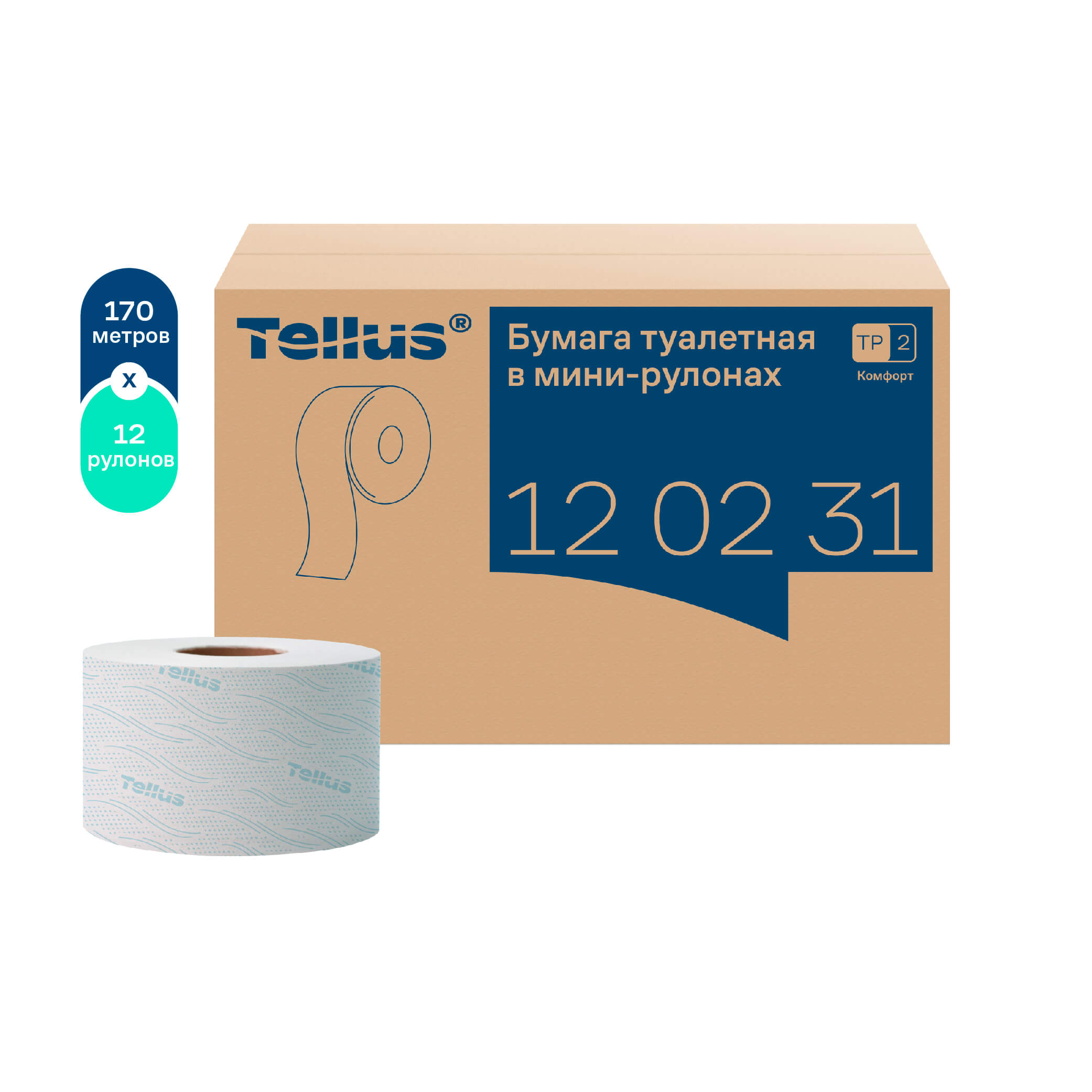 Tellus бумага туалетная в мини-рулонах