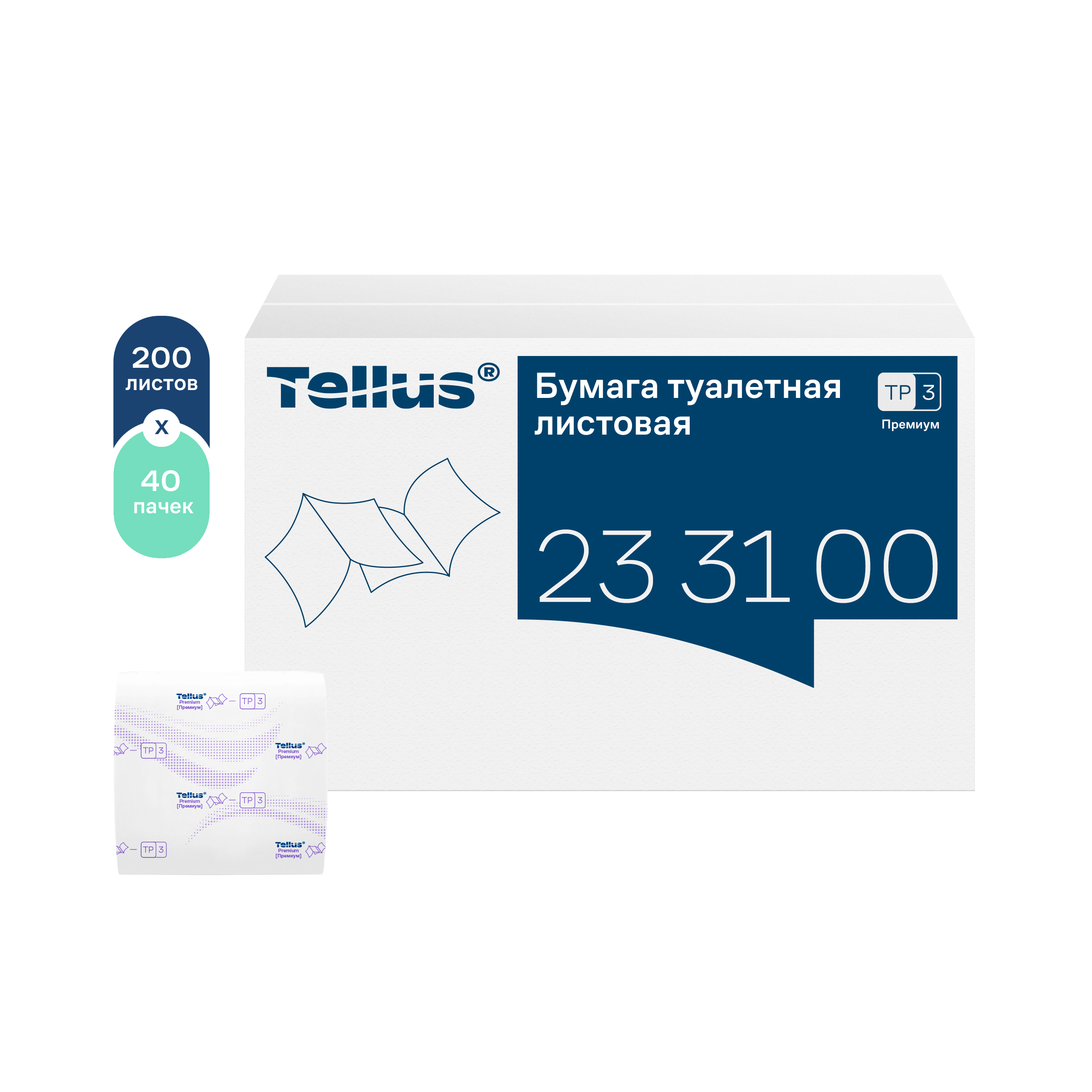 Tellus бумага туалетная листовая
