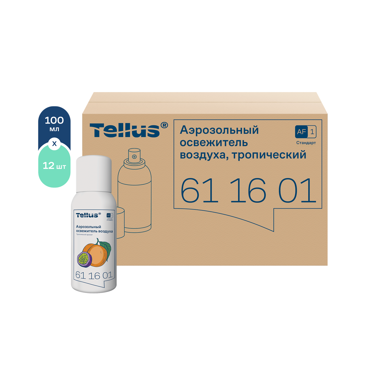 Tellus аэрозольный освежитель воздуха, тропический аромат