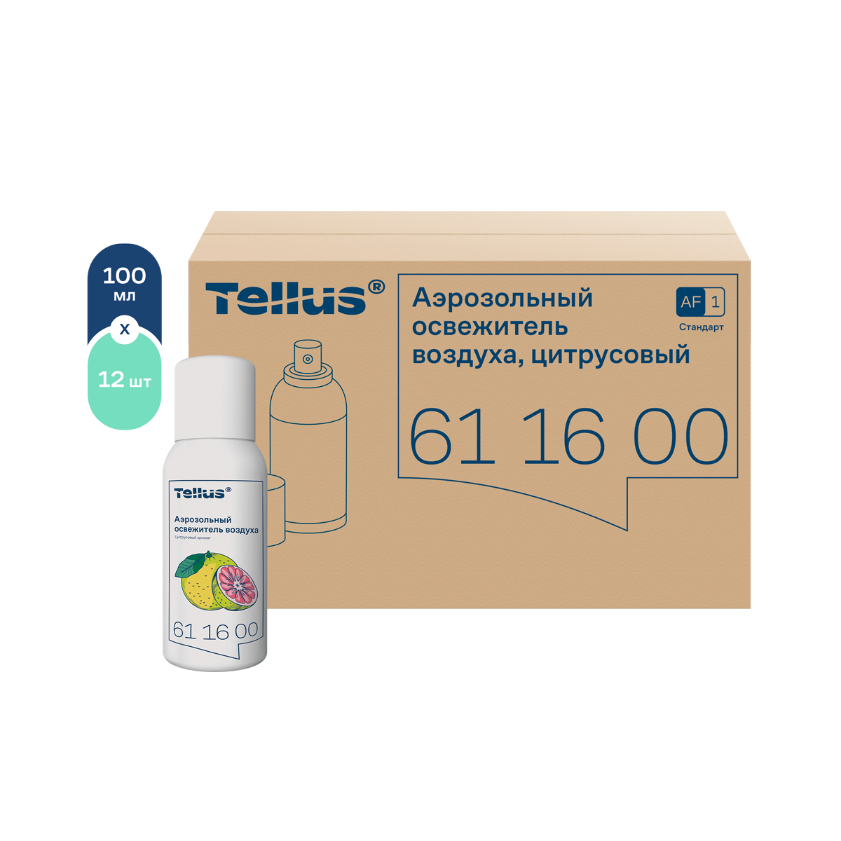 Tellus аэрозольный освежитель воздуха, цитрусовый аромат
